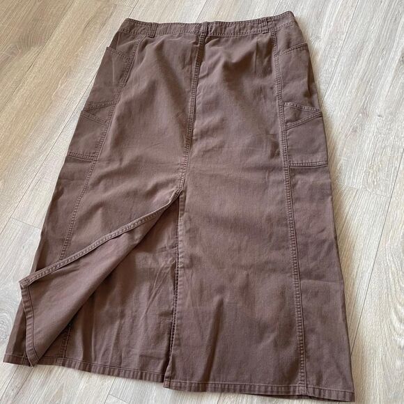 Cato Chocolate Brown Low Rise Maxi Cargo Skirt Vintage Y2K Womens 16 Boho Grunge - Picture 7 of 8